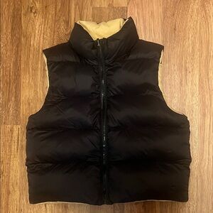 Reversible Black and Tan Puffer Vest